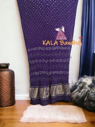 Purple Bandhani Saree Pure Modal Silk