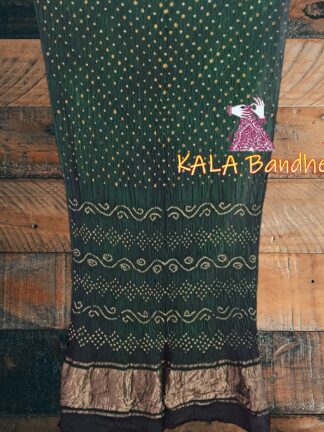 Green Bandhani Saree Pure Modal Silk