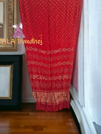 Red Bandhani Saree Pure Modal Silk
