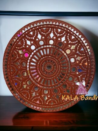 Round 30 X 30 Mud Work Frame Lippan Art Hand Made Big Wall Frame