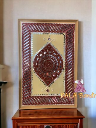 Rectangle 36 X 24 Mud Work Frame Lippan Art Hand Made Big Wall Frame