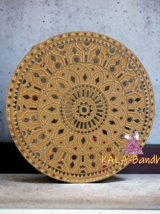 Round 30 X 30 Mud Work Frame Lippan Art Hand Made Big Wall Frame