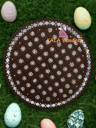 Circle 12 X 12 Mud Work Frame Lippan Art Hand Made 07