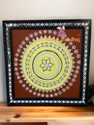 Square 12 X 12 Mud Work Frame Lippan Art Hand Made 05