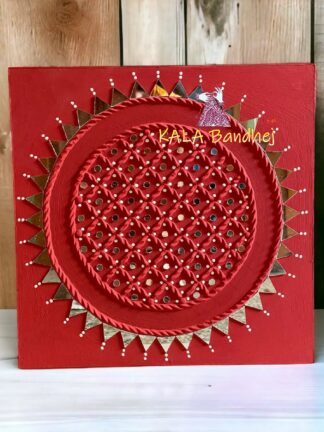 Square 12 X 12 Mud Work Frame Lippan Art Hand Made 04