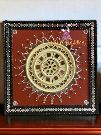 Square 12 X 12 Mud Work Frame Lippan Art Hand Made 15
