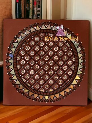 Square 12 X 12 Mud Work Frame Lippan Art Hand Made 16