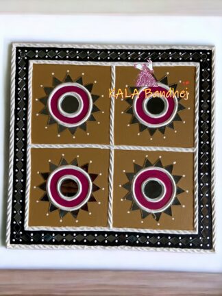 Square 12 X 12 Mud Work Frame Lippan Art Hand Made 09