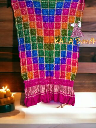 Multi Color Bandhani Gharchola Dupatta Pure GajiSilk 23