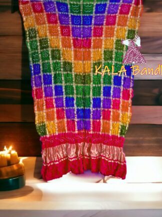 Multi Color Bandhani Gharchola Dupatta Pure GajiSilk 26