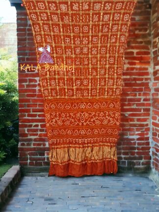 Orange Gharchola Bandhani Saree Pure Gaji Silk