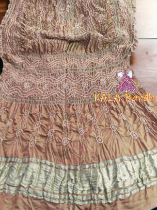 Faded Henna GajiSilk Pastel Bandhani Dupatta