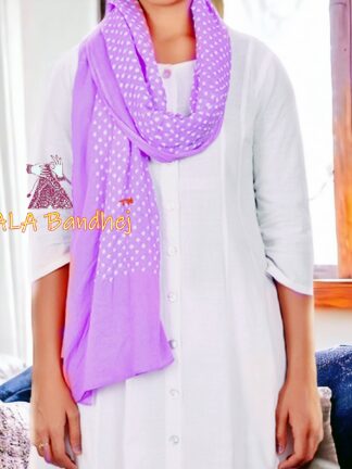 Pastel Magenta Bandhani Pure Cotton Dupatta