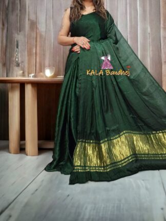 Green Plain Saree Pure Modal Silk