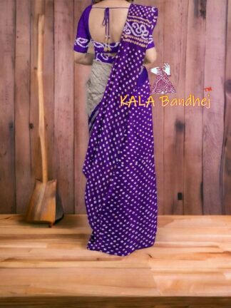 Brinjal Pure GajiSilk Bandhani Saree
