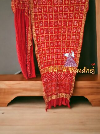 Bright Red Naksi Zari Gharchola Saree