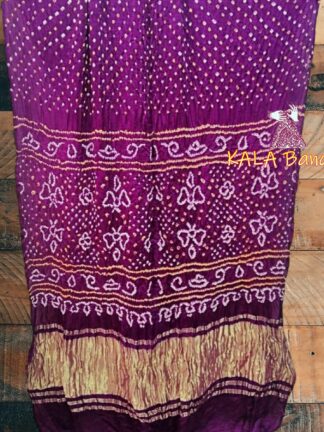 Magenta Bandhani Saree Pure GajiSilk