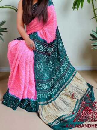 Baby Pink T Rama Pure GajiSilk Bandhani Saree