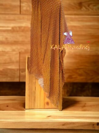Rust Pure GajiSilk Bandhani Dupatta