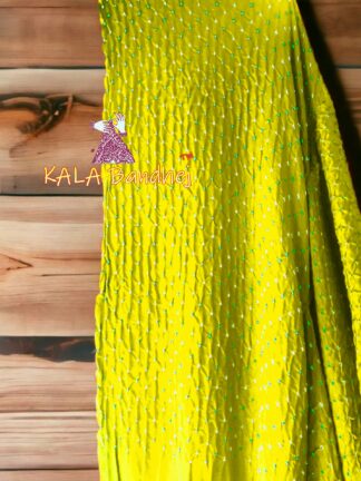 Yellow Pure GajiSilk Bandhani Dupatta