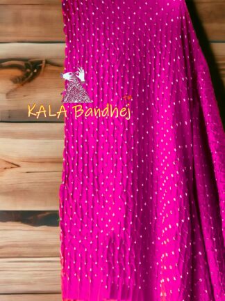 Rani Pink Pure GajiSilk Bandhani Dupatta