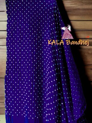 Navy Blue GajiSilk Bandhani Dupatta