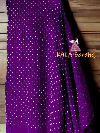 Purple GajiSilk Bandhani Dupatta