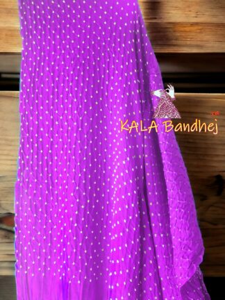Megenta GajiSilk Bandhani Dupatta
