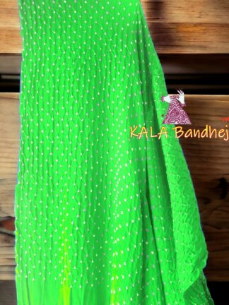 Parrot GajiSilk Bandhani Dupatta