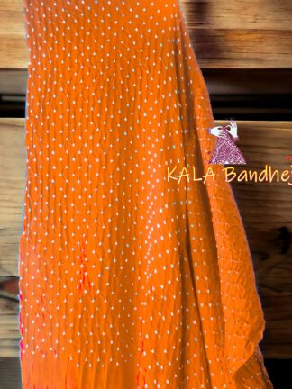 Orange Pure GajiSilk Bandhani Dupatta