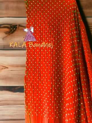 Red GajiSilk Bandhani Dupatta