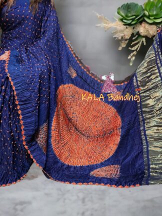 Blue Shibori Bandhani Saree Pure Modal Silk