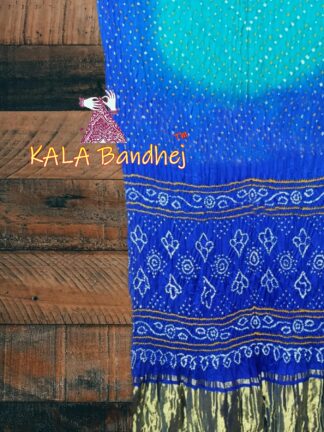 Sky Blue Bandhani Saree Pure GajiSilk