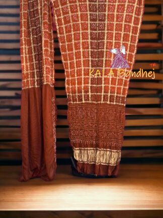 Rust Brick Gharchola Bandhani Saree Pure Gaji Silk