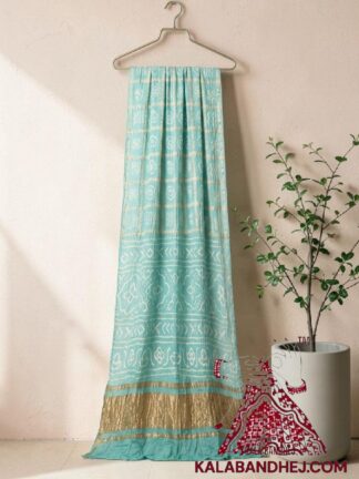 Pastel Rama Gharchola Rai Bandhani Saree Pure GajiSilk
