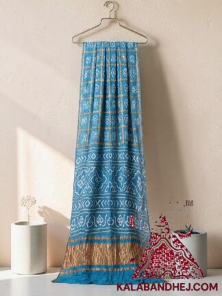 Sky Gharchola Rai Bandhani Saree Pure GajiSilk