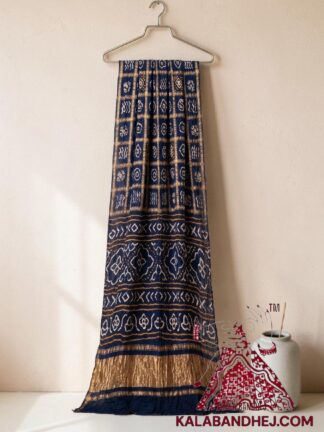 Electric Navy Blue Gharchola Rai Bandhani Saree Pure GajiSilk