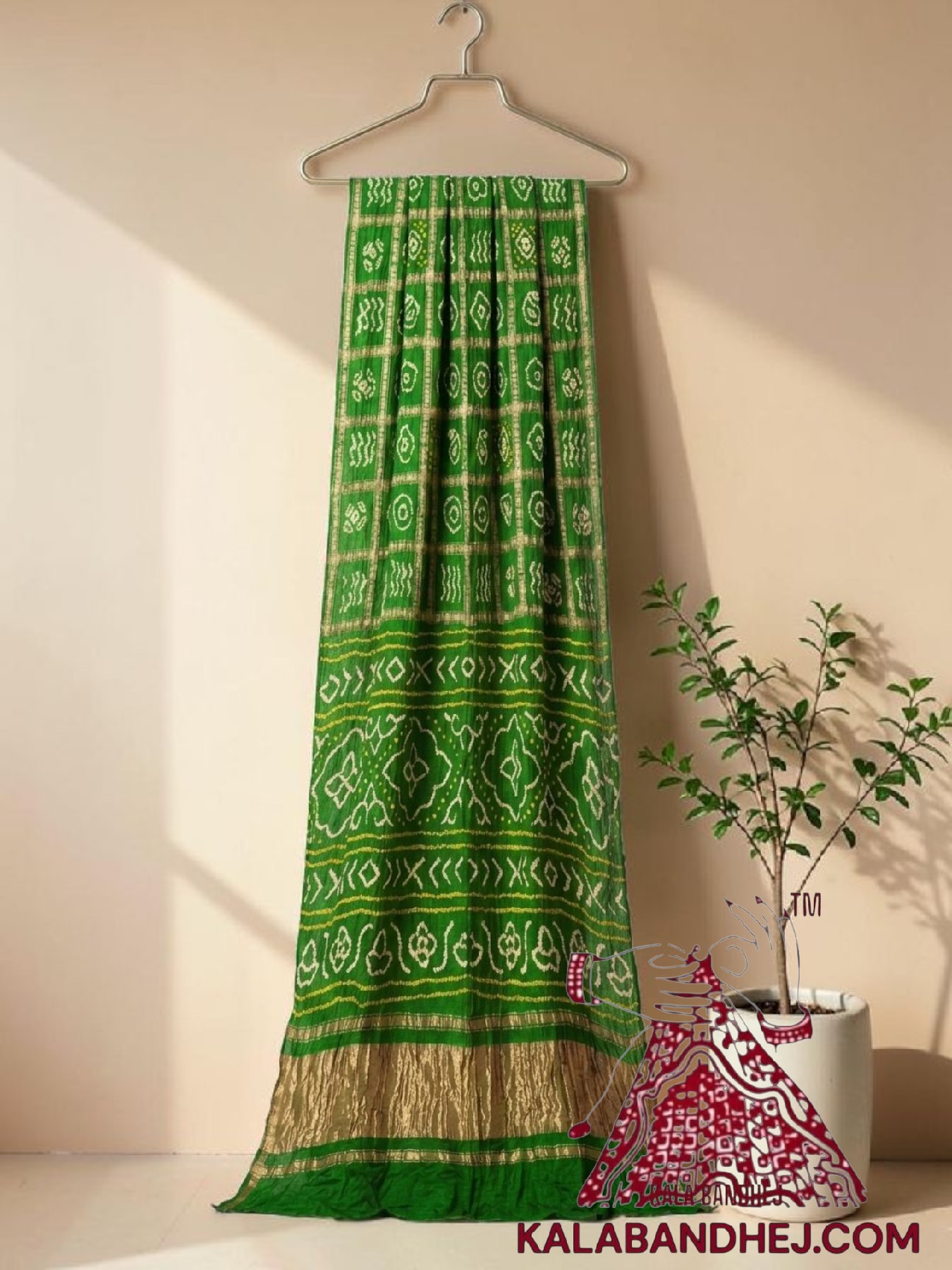 Parrot Gharchola Rai Bandhani Saree Pure GajiSilk