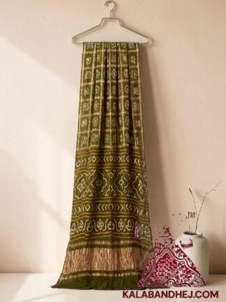 Mahendi Gharchola Rai Bandhani Saree Pure GajiSilk