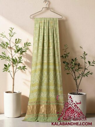 Pastel Marine Gharchola Rai Bandhani Saree Pure GajiSilk