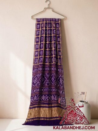 Purple Gharchola Rai Bandhani Saree Pure GajiSilk