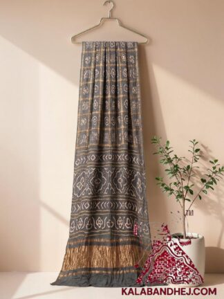 Grey Gharchola Rai Bandhani Saree Pure GajiSilk