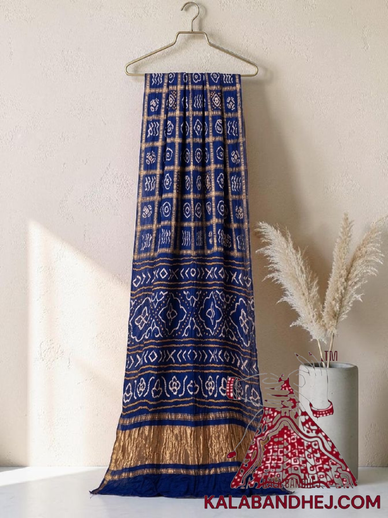 Cerulean Blue Gharchola Rai Bandhani Saree Pure GajiSilk