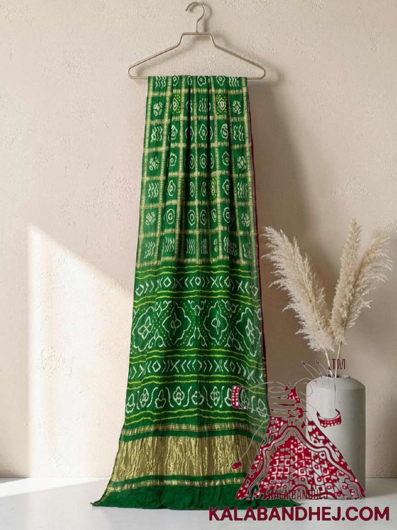 Green Gharchola Rai Bandhani Saree Pure GajiSilk