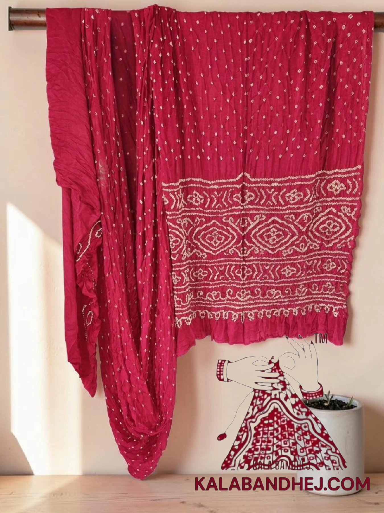 Pink Lovely Bandhani Saree in Pure Gaji Silk