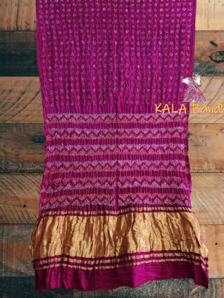 Magenta Fancy Bandhani Saree Pure GajiSilk
