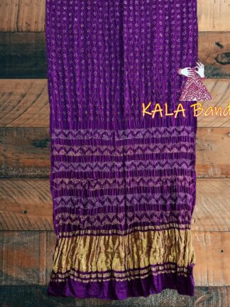 Purple Fancy Bandhani Saree Pure GajiSilk