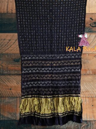 Black Fancy Bandhani Saree Pure GajiSilk