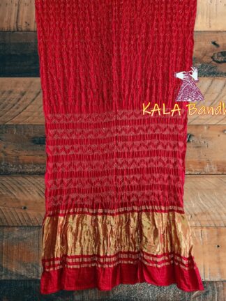 Red Fancy Bandhani Saree Pure GajiSilk