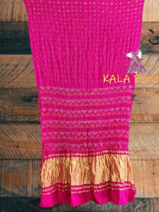 Pink Fancy Bandhani Saree Pure GajiSilk